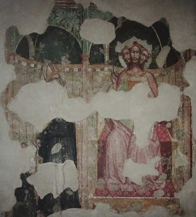 Agostino vede la Trinità mentre consegna la regola ai monaci