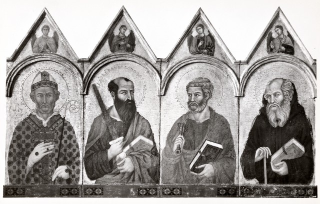 La Vergine con San Pietro, Sant'Antonio Abate, Sant'Agostino, San Paolo e Angeli