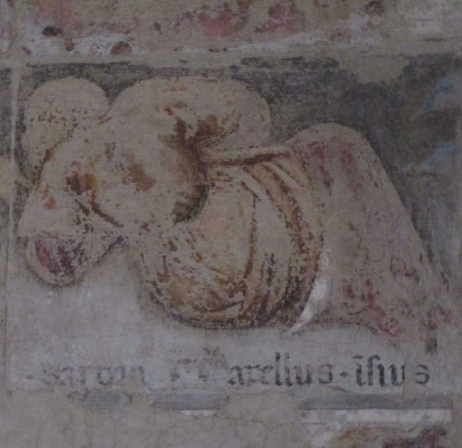 Trionfo di Sant'Agostino: particolare del re assiro Sardanapalo