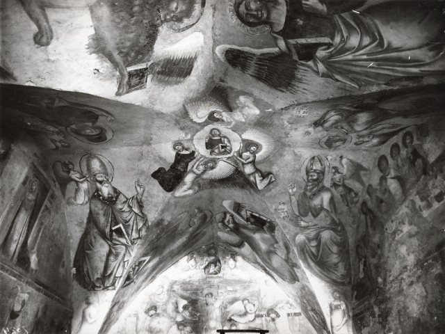 Dottori della Chiesa con i Simboli dei quattro evangelisti e il Cristo Redentore benedicente
