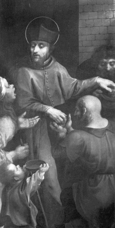 Agostino fa l'elemosina, quadro di Pepijn