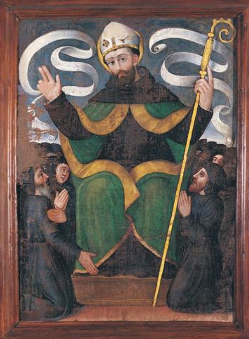 Agostino consegna la regola ai monaci