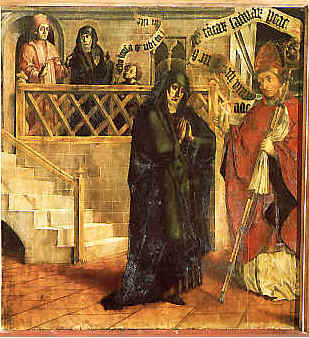 Monica consolata da un vescovo