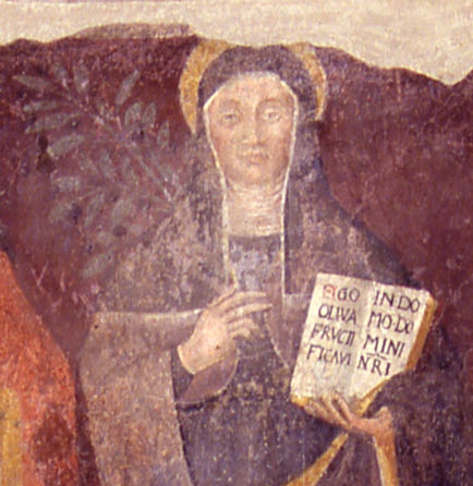 Santa Oliva in un affresco a Cori nella chiesa agostiniana di santa Oliva