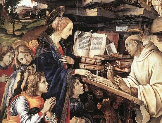 La Vergine illumina san Bernardo nei suoi scritti