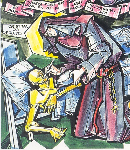 Immagine della beata Cristina in una scenografia di Hajnal