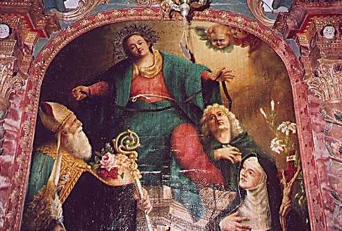 Agostino e Monica ai piedi della Madonna della Cintura