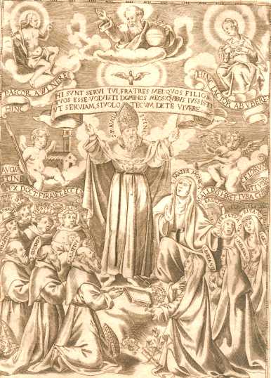 Agostino nella corona di santi agostiniani