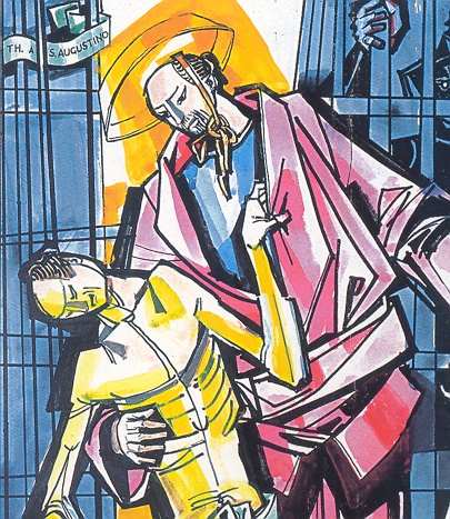 Agostino allo scrittoio: miniatura del XV secolo