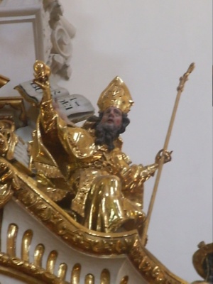Baldacchino del pulpito con i Dottori della Chiesa: sant'Agostino