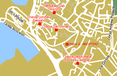Ubicazione della chiesa di sant'Agostino a Genova