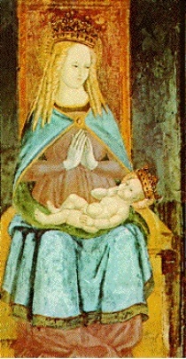 Immagine dell'affresco con la Madonna delle Lacrime
