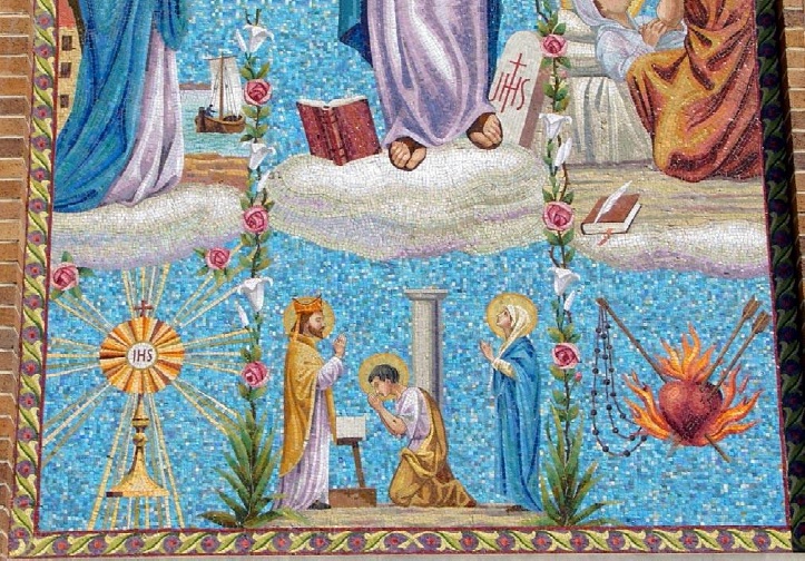 La lapide che ricorda l'origine della chiesa di santa Monica