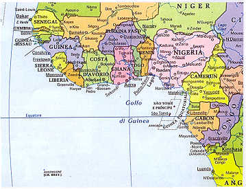 Cartina civile dell'Africa equatoriale
