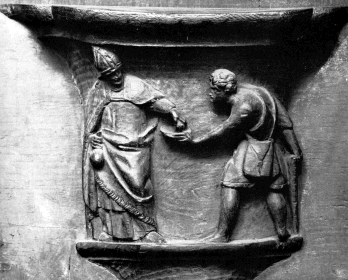 Agostino fa l'elemosina ai poveri di Matteo de Wayere (1538-1553) a Lovanio, chiesa di santa Gertrude