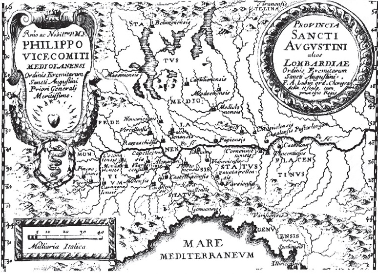 Provincia di sant'Agostino ovvero Lombarda da Orbis Augustrinianum di Lubin