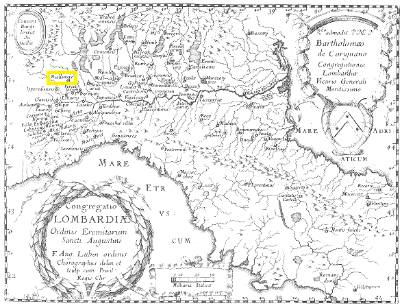 Mappa della Congregazione agostiniana di Lombardia
