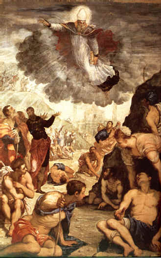 Agostino salva storpi e sciancati tela di Tintoretto al Museo di Vicenza