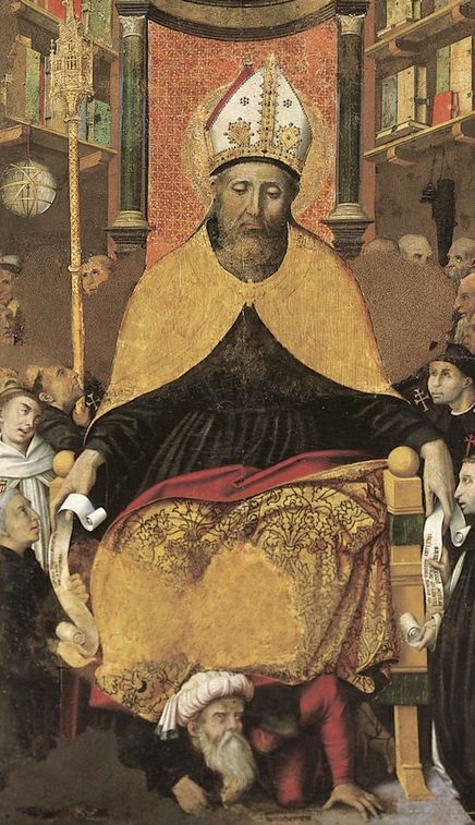Agostino consegna la sua regola: tela conservata a Cagliari