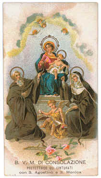 Immaginetta o santino della Vergine della Consolazione