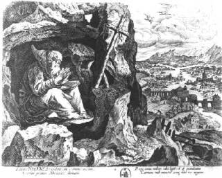 Incisione per Solitudo sive vita Patrum eremicularum (Sec. XVI) Amsterdam, Gabinetto delle stampe del Rijksmuseum.