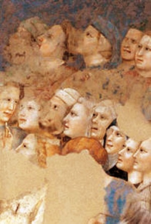 Religiose e religiosi in un affresco trecentesco
