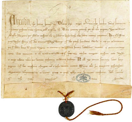 Bolla di Papa Alessandro IV