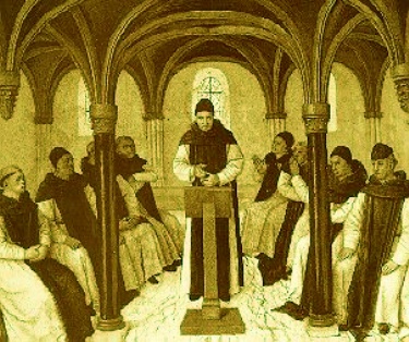 Monaci in una sala capitolare