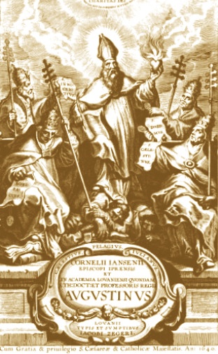 Agostino teologo: frontespizio di di un'opera di Giansenio