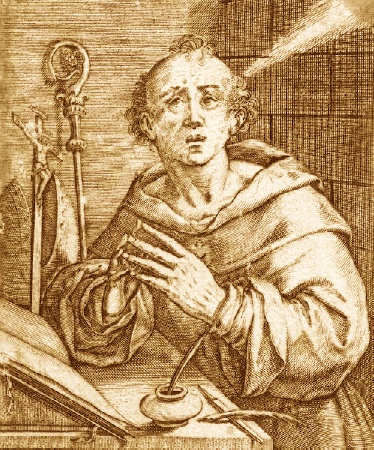 sant'Agostino in una stampa pubblicata a Neuchatel