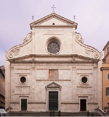 La facciata rinascimentale della chiesa di sant'Agostino a Roma
