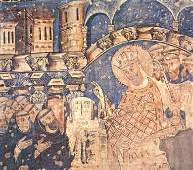 Agostino consegna la sua regola: affresco di Francesco di Bocco