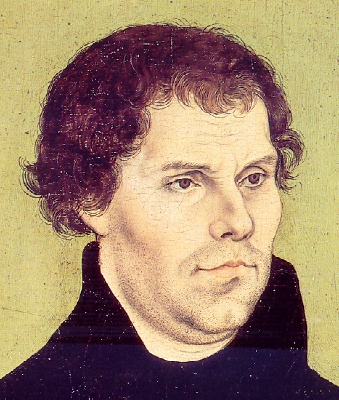 Martin Lutero a 44 anni in un dipinto del 1526 di Lucas Cranach il Vecchio, conservato al Nationalmuseum di Stoccolma