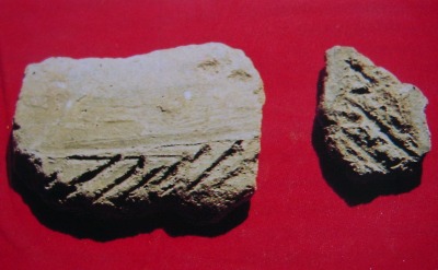 Frammento di vaso con decorazioni graffite