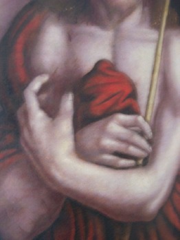 Particolare delle mani del Cristo attribuito a Salaino (Gian Giacomo Caprotti 1480-1524) o anche Salai