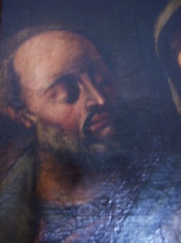 Sacra Famiglia. Particolare della figura di san Giuseppe
