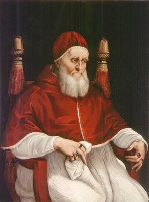 Una immagine di papa Giulio II ritratto da raffaello nel 1506