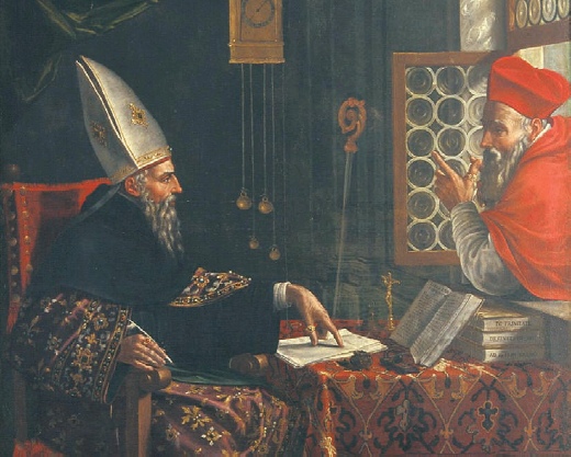 Agostino vede in sogno san Gerolamo