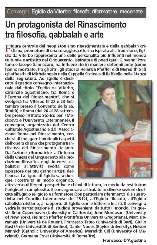 Articolo relativo al Convegno apparso su GeaArt di luglio 2012