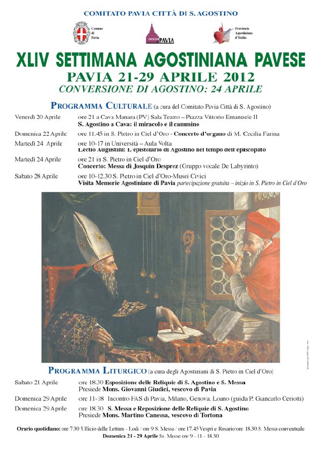 Il manifesto con il programma della Settimana agostiniana pavese