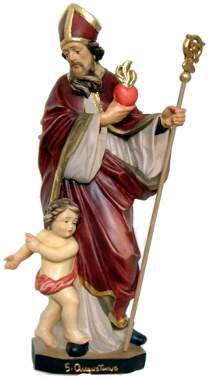 Agostino di Ippona statua di legno nel Santuario di santa Rita a Milano