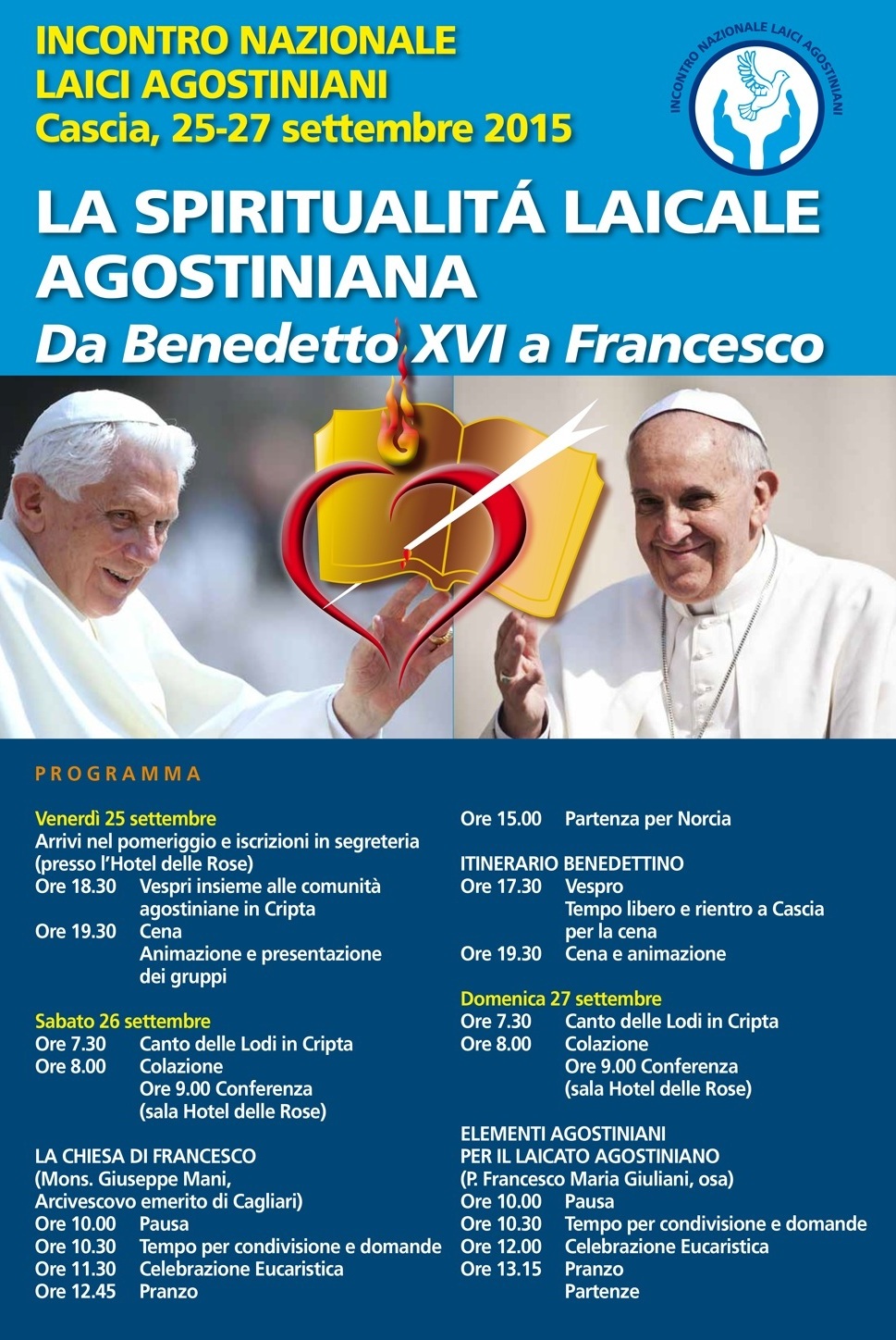 Il programma-manifesto dell'incontro di Cascia delle Fraternità dei Laici Agostiniani d'Italia