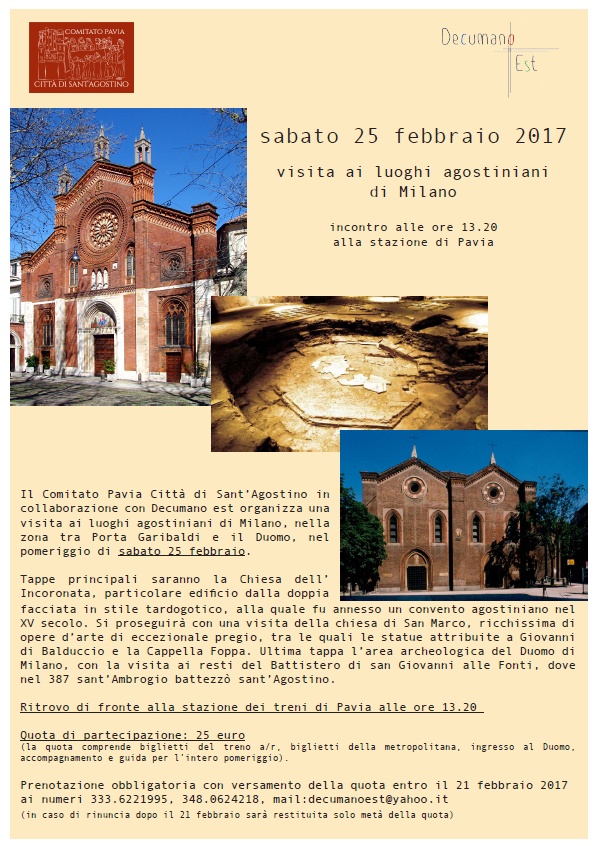 Il manifesto con il programma della giornata agostiniana milanese