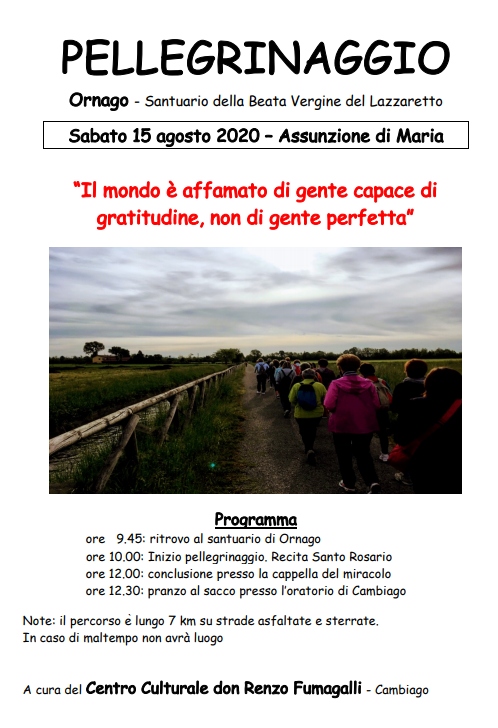 Il manifesto della proposta di pellegrinaggio