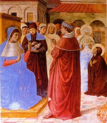 Agostino viene accolto dalla chiesa milanese in un affresco a San Gimignano