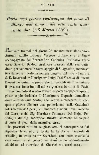 Documento numero XVII