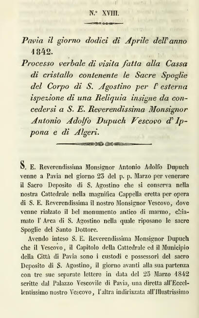 Documento numero XVIII