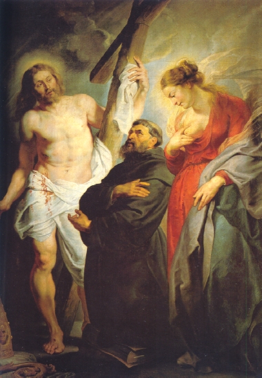 Agostino fra la Croce di Cristo e il latte della Vergine: quadro di Rubens
