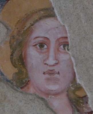  Viso di angelo: affresco dal battistero di Agliate 
