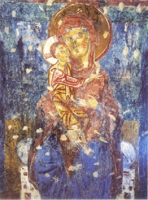  Maria Madre di Dio, affresco nella chiesa di Somadino a Casargo 